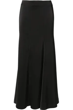 Serafini Satin flared midi skirt
