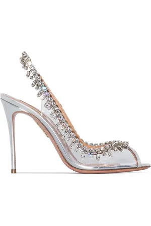 Aquazzura Temptation 105mm crystal-embellished slingback sandals