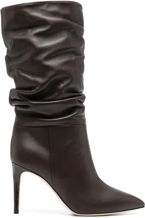 PARIS TEXAS 90mm ruched leather boots