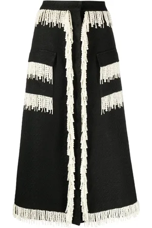 HUISHAN ZHANG Victoria pearl-embellished tweed skirt