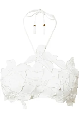 Twin-Set Floral-appliqué bikini top