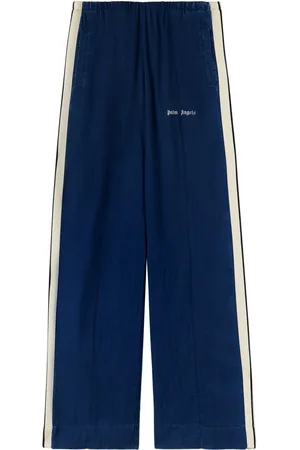 Palm Angels Side-stripe chambray trousers