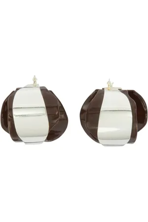 Jil Sander Two-tone brass earrings