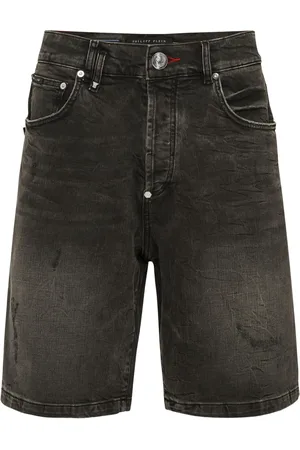Philipp Plein Formentera Skulls denim shorts