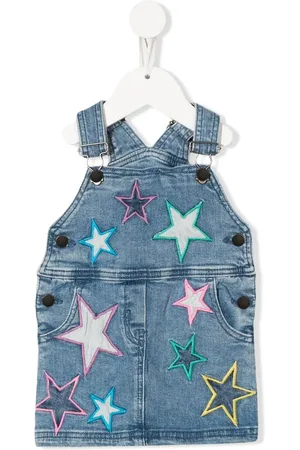 Stella McCartney Embroidered-star patch pinafore dress