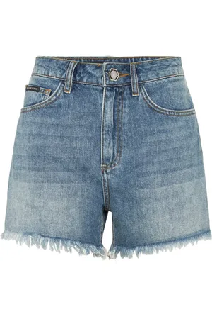 Philipp Plein Logo-embroidered denim shorts