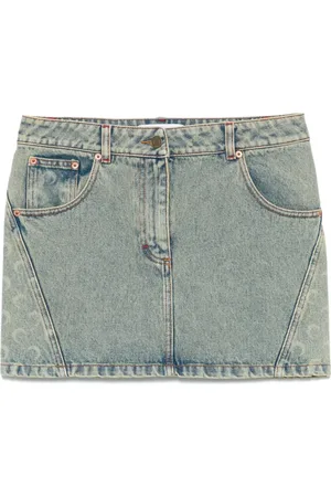 Marine Serre Moon Laser denim mini skirt