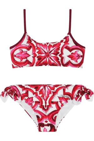 Dolce & Gabbana Majolica-print spaghetti-straps bikini