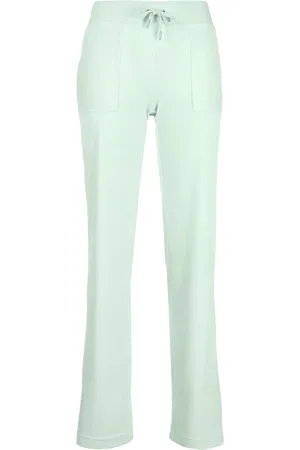 Juicy Couture Embroidered-logo velvet track pants