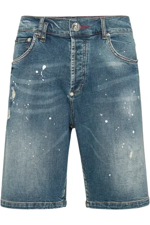 Philipp Plein Formentera Skulls denim shorts