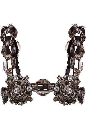 AREA Crystal-brooch bra top