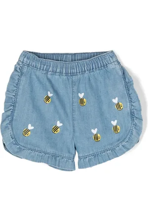Stella McCartney Bee-print denim shorts