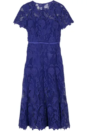 Self-Portrait Floral-lace midi dress