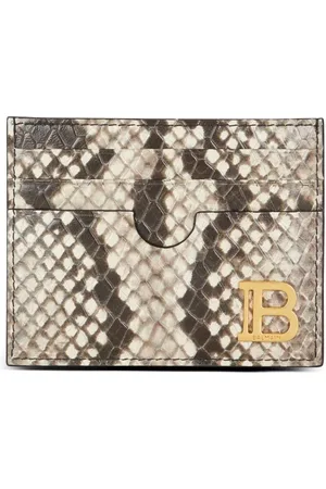 Balmain B-Buzz snakeskin-effect card holder