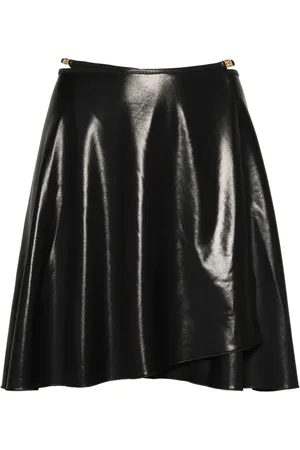 VERSACE Lam??-effect wrap miniskirt
