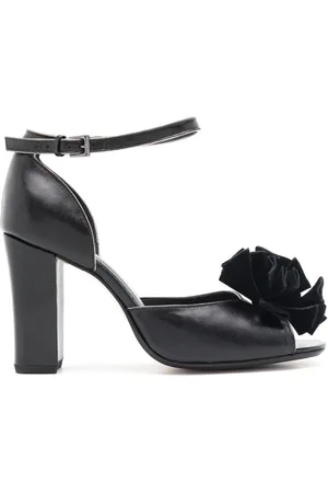 Sarah Chofakian Chantilly 75mm floral-appliqué leather sandals