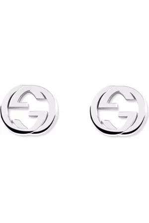 Gucci Sterling silver Interlocking stud earrings