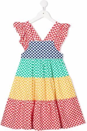 Stella McCartney Check-print colour-block dress