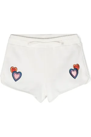 Stella McCartney Heart-patches cotton mini shorts