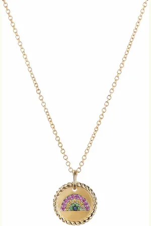 David Yurman 18kt yellow Rainbow Collectible sapphire necklace