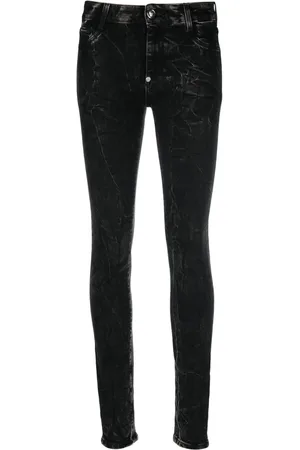 Philipp Plein Skull-embroidered ripped skinny jeans
