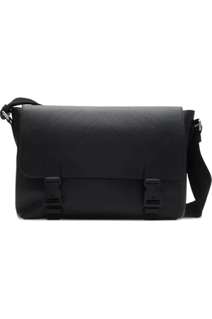Burberry Leather embossed messenger bag