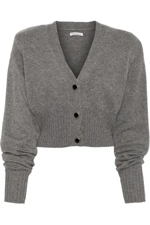 Reformation Hana ribbed-edge cropped cardigan