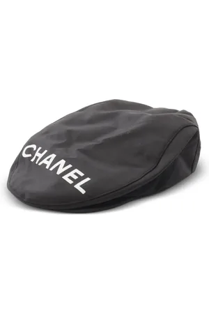 CHANEL 1986-1988 logo-print hunting cap