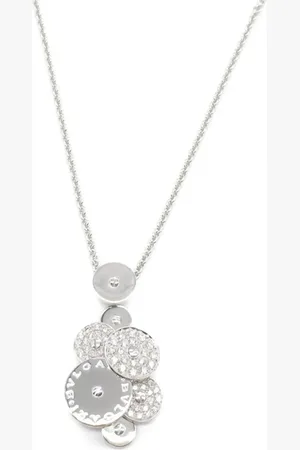 Bvlgari 2010s 18K white gold Chikladi diamond pendant necklace