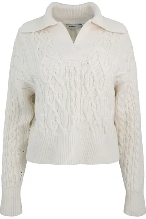 Simkhai Kate cable-knit polo jumper