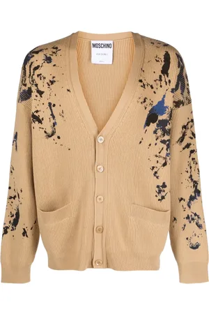 Moschino Paint-splatter wool cardigan