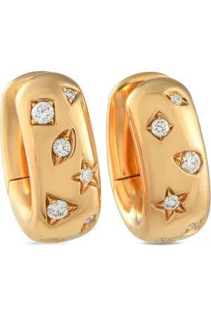 Pomellato 18K yellow Iconica diamond hoop earrings