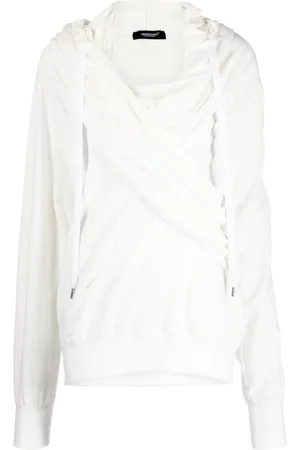 UNDERCOVER Crossbody-strap detail drawstring hoodie