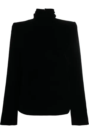 Saint Laurent High-neck velvet blouse