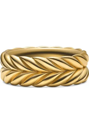 David Yurman 18kt yellow Chevron band ring
