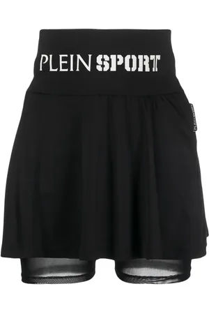 Philipp Plein Baroque-Tiger cotton tennis skirt