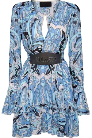 Philipp Plein Graphic-print long-sleeved minidress