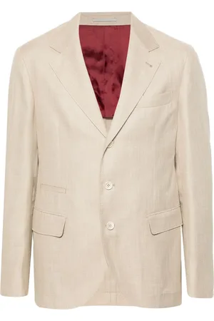 Brunello Cucinelli M??lange-effect single-breasted blazer