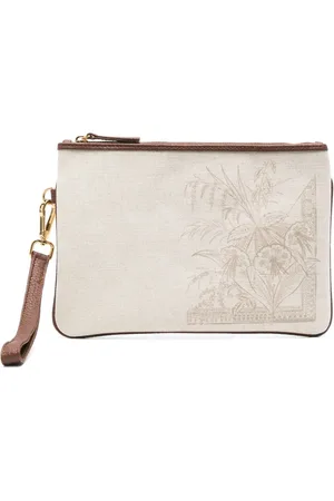 ELEVENTY Floral-print canvas clutch bag