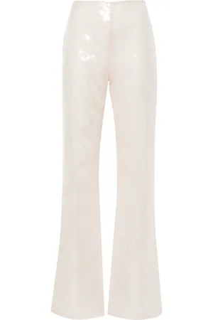 Alberta Ferretti Sequin-embellished palazzo trousers