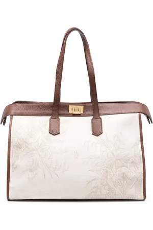 ELEVENTY Floral-print canvas tote bag