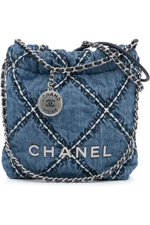 CHANEL 2021-2024 Mini Denim Stitched 22 Shoulder Bag satchel