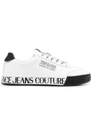 VERSACE Logo-print leather low-top sneakers