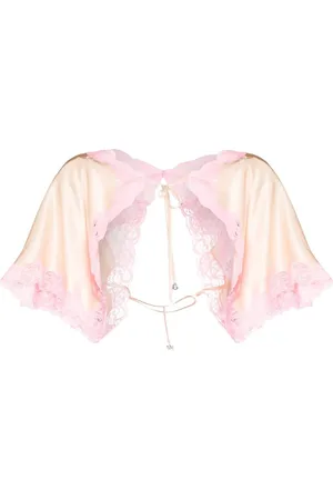 Alexander Wang Lace-trim silk cape
