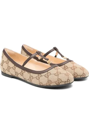 Gucci Double G-logo canvas ballerina shoes
