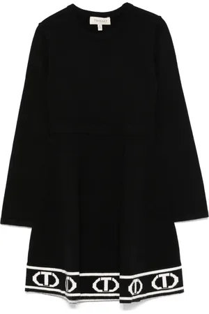 Twin-Set Intarsia-logo dress