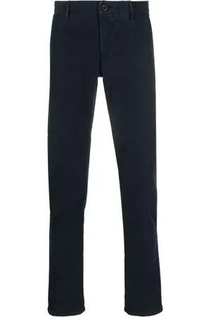 Incotex Logo-embroidered straight-leg trousers
