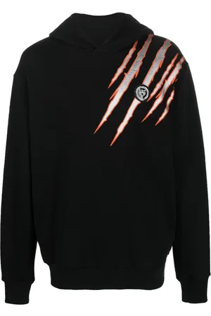 Philipp Plein Scratch-print long-sleeved hoodie