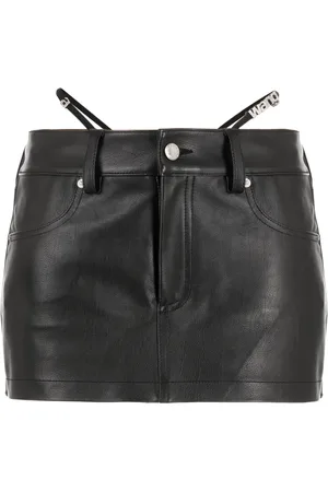 Alexander Wang Strap-detail calfskin mini skirt