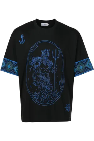AMIR SLAMA Poseidon-print cotton T-shirt
